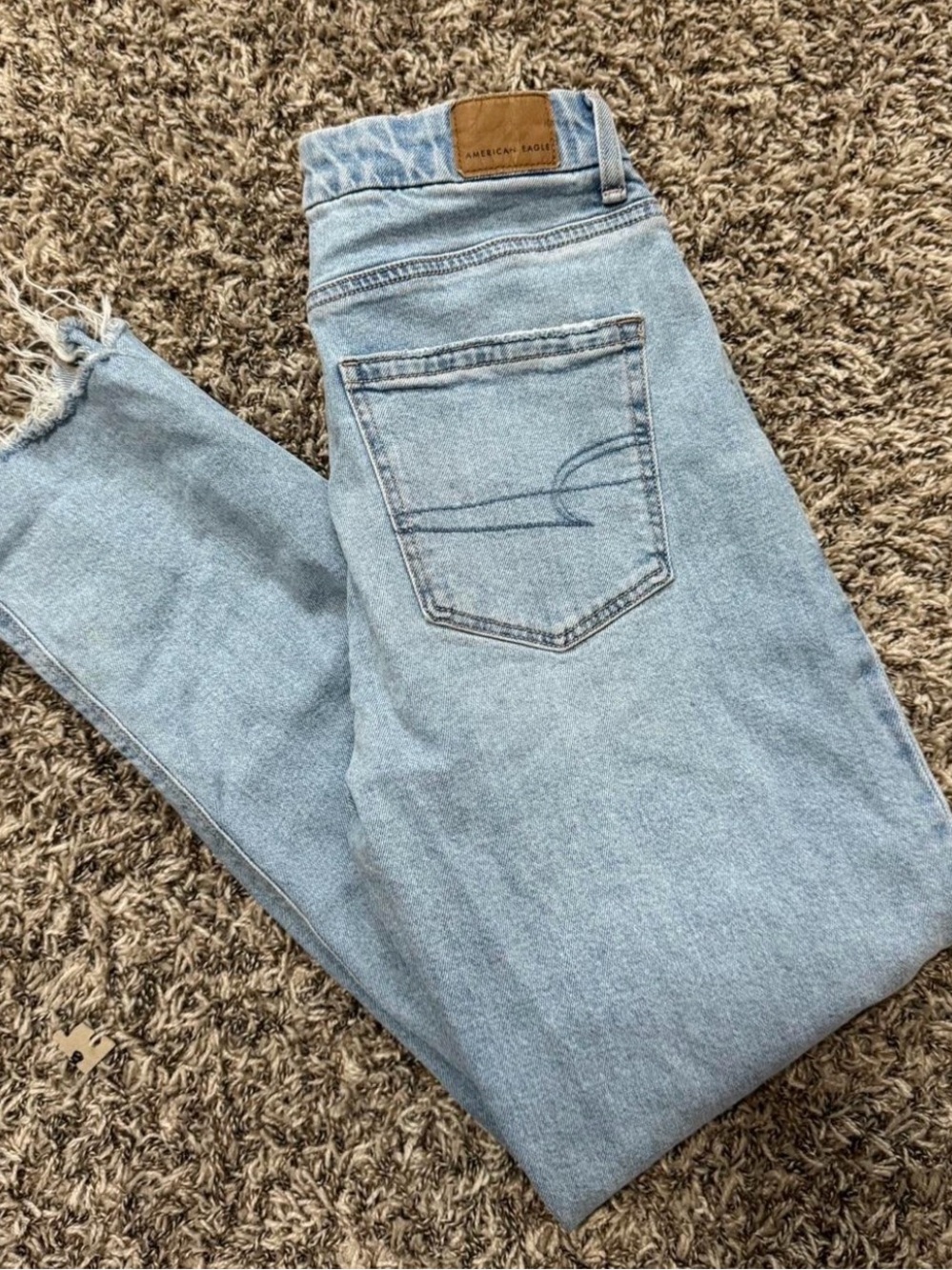 American Eagle Outfitters Light Blue High-Rise Straight Jeans